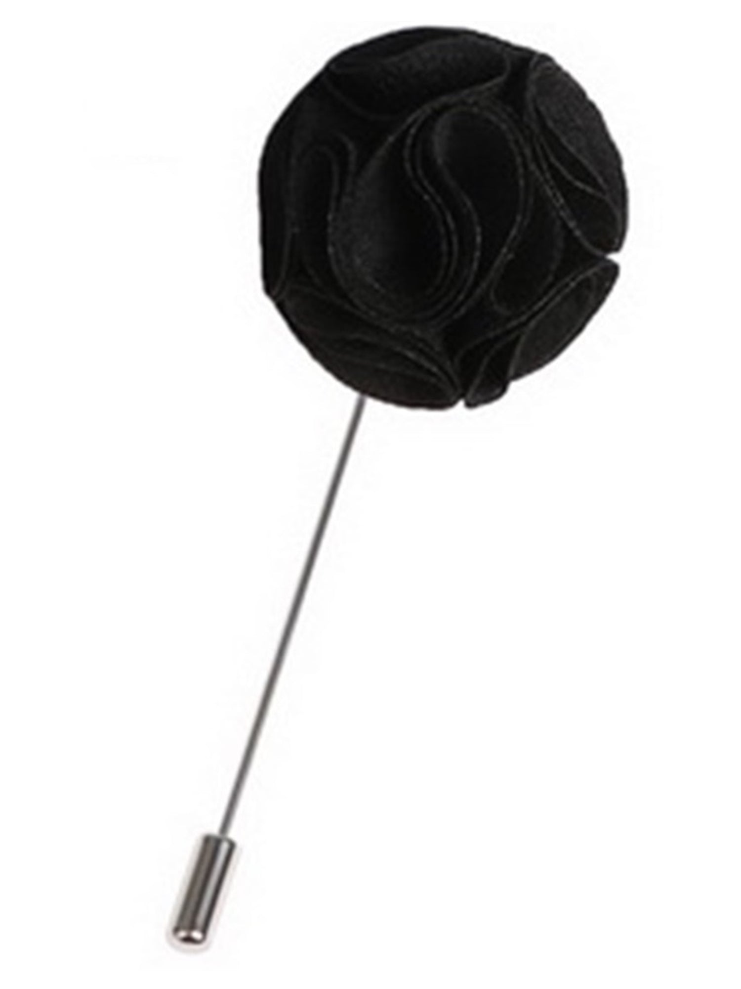 Men's Rose Flower Lapel Pin Boutonniere For Suit Lapel price TheDapperTie Black Regular 