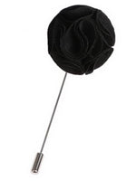 Load image into Gallery viewer, Men&#39;s Rose Flower Lapel Pin Boutonniere For Suit Lapel price TheDapperTie Black Regular 
