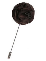Load image into Gallery viewer, Men&#39;s Rose Flower Lapel Pin Boutonniere For Suit Lapel price TheDapperTie Brown Regular 
