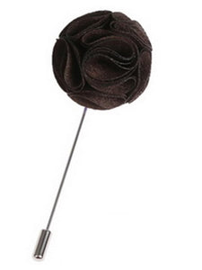 Men's Rose Flower Lapel Pin Boutonniere For Suit Lapel price TheDapperTie Brown Regular 