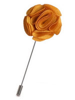 Load image into Gallery viewer, Men&#39;s Rose Flower Lapel Pin Boutonniere For Suit Lapel price TheDapperTie Gold Regular 
