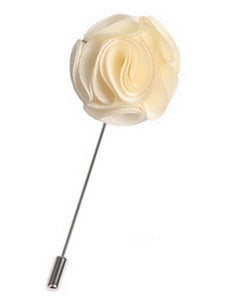 Men's Rose Flower Lapel Pin Boutonniere For Suit Lapel price TheDapperTie Ivory Regular 