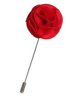 Load image into Gallery viewer, Men&#39;s Rose Flower Lapel Pin Boutonniere For Suit Lapel price TheDapperTie Red Regular 
