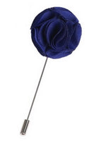 Load image into Gallery viewer, Men&#39;s Rose Flower Lapel Pin Boutonniere For Suit Lapel price TheDapperTie Royal Blue Regular 
