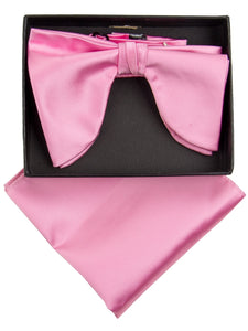 Men's Edwardian Wedding PreTied Tuxedo Bow Tie Adjustable Length W/Hanky Men's Solid Color Bow Tie TheDapperTie Pink One Size 