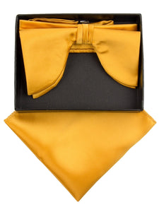 Men's Edwardian Wedding PreTied Tuxedo Bow Tie Adjustable Length W/Hanky Men's Solid Color Bow Tie TheDapperTie Yellow One Size 