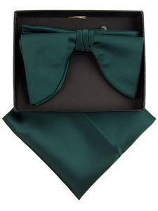 Men's Edwardian Wedding PreTied Tuxedo Bow Tie Adjustable Length W/Hanky Men's Solid Color Bow Tie TheDapperTie Hunter Green One Size 
