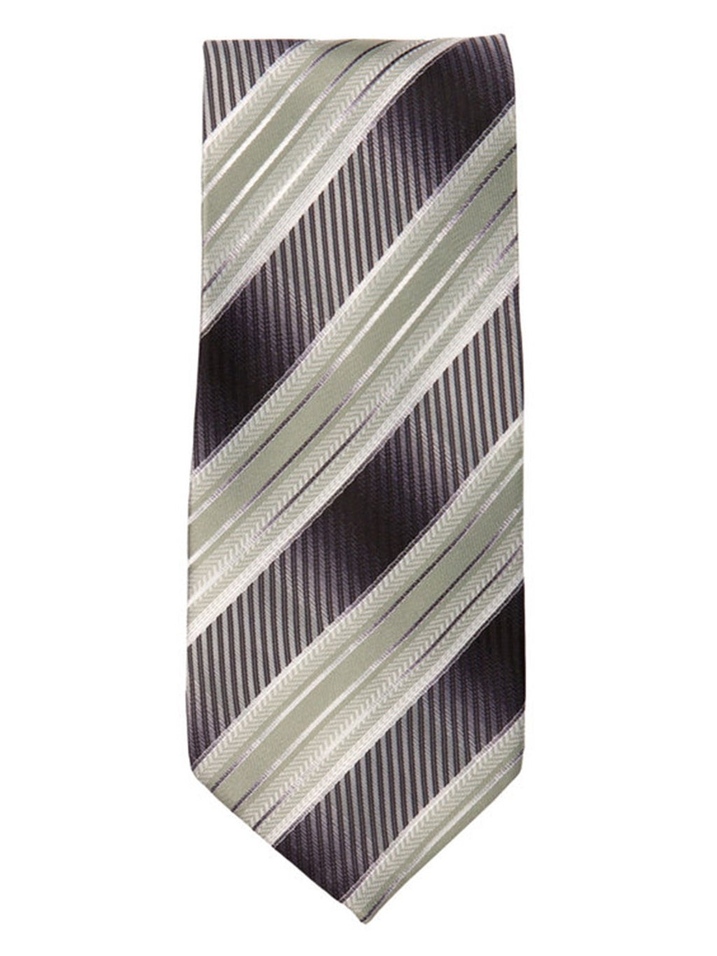 Marquis Men's Grey And Green Stripes 3 1/4 Tie & Hanky Set TH102-015 Neck Ties TheDapperTie Brown Regular 