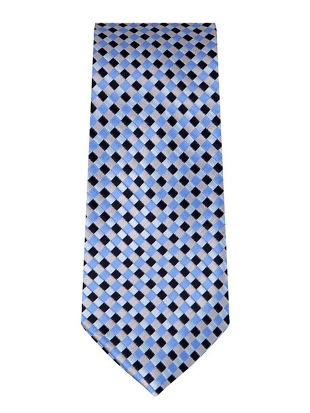 Marquis Men's Blue Checks Neck Tie & Hanky Set TH200-023 Neck Ties TheDapperTie Blue Regular 