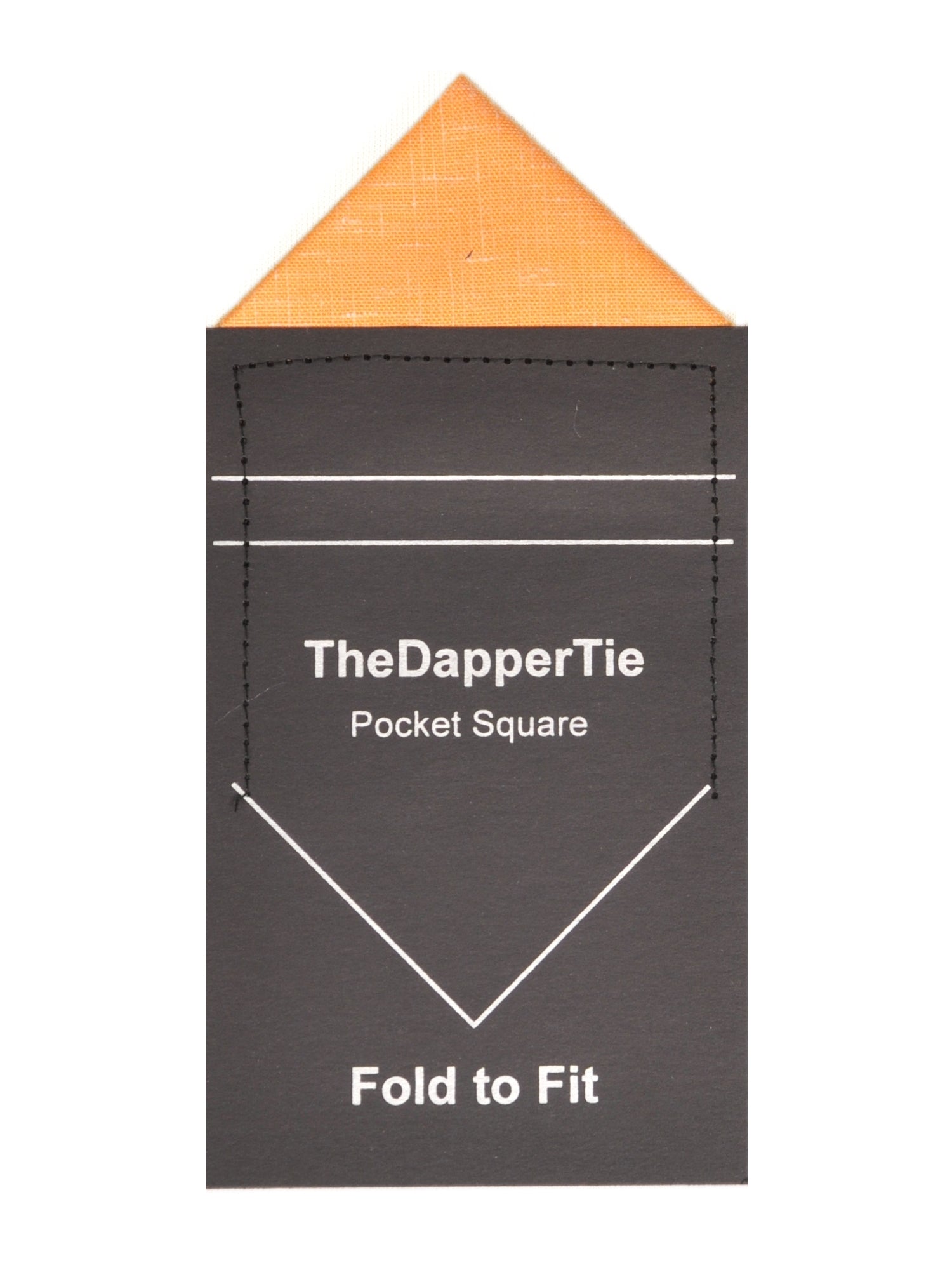 Men's White Linen Triangle Folded Pocket Square  From TheDapperTie Prefolded Pocket Squares TheDapperTie Light Orange Regular 