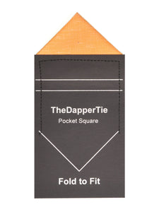 Men's White Linen Triangle Folded Pocket Square  From TheDapperTie Prefolded Pocket Squares TheDapperTie Light Orange Regular 