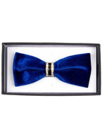 Load image into Gallery viewer, Men&#39;s Solid Color Velvet Pre-tied Adjustable Length Bow Tie with Rhinestone Men&#39;s Solid Color Bow Tie TheDapperTie Royal Blue One Size 
