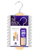 Load image into Gallery viewer, Natural Wooden Tie Rack For 20 Ties Neck Tie DapperWorld Matte Natural One Size 
