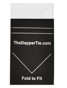 Men's White Cotton Flat Pre Folded Pocket Square on Card 10 Pcs Prefolded Pocket Squares TheDapperTie White Regular 