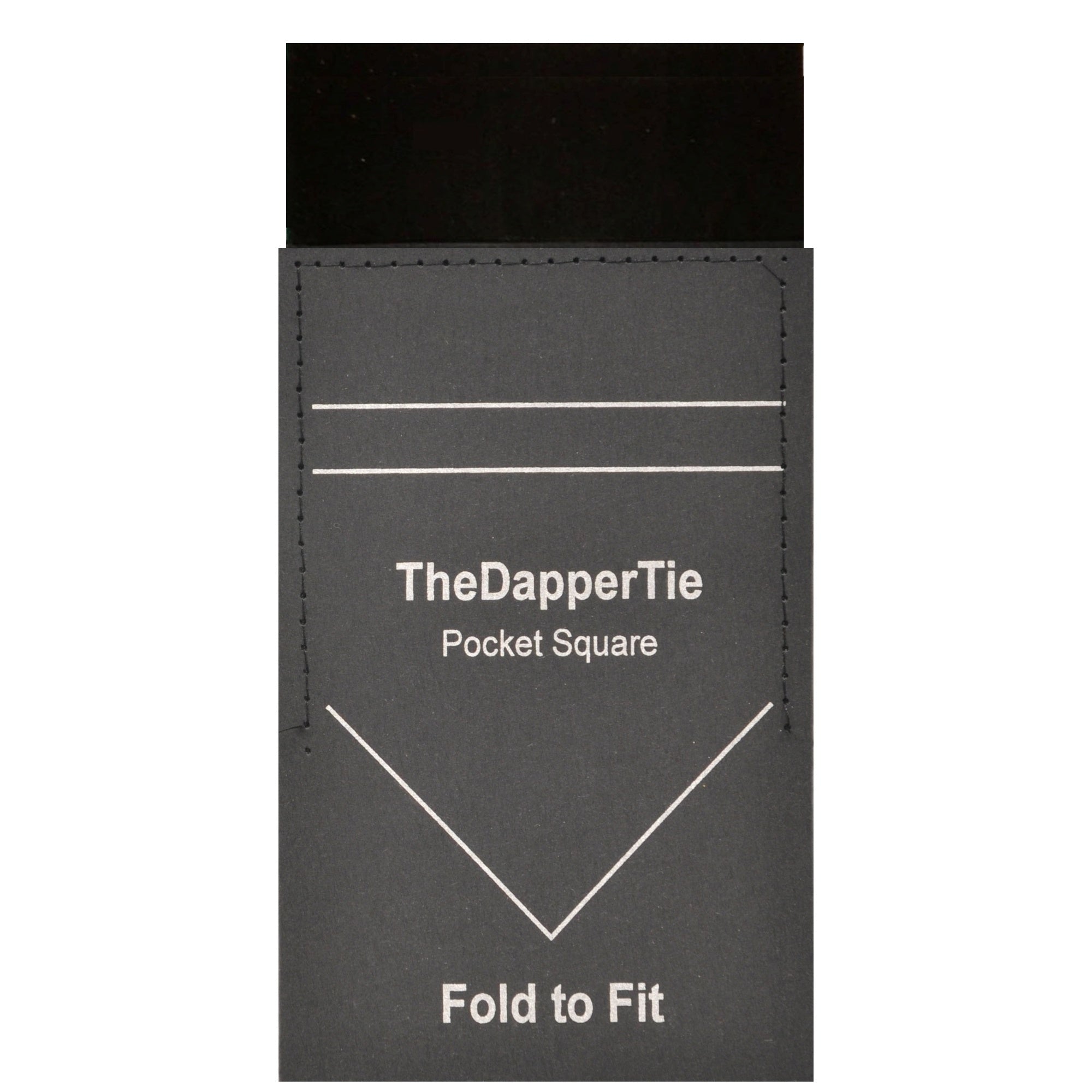 TheDapperTie - Men's Solid Color Satin Flat Double Toned Pre Folded Pocket Square on Card Prefolded Pocket Squares TheDapperTie Black Regular 