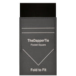 Load image into Gallery viewer, TheDapperTie - Men&#39;s Solid Color Satin Flat Double Toned Pre Folded Pocket Square on Card Prefolded Pocket Squares TheDapperTie Black Regular 
