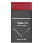 Load image into Gallery viewer, TheDapperTie - Men&#39;s Solid Color Satin Flat Double Toned Pre Folded Pocket Square on Card Prefolded Pocket Squares TheDapperTie Burgundy Regular 
