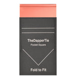 Load image into Gallery viewer, TheDapperTie - Men&#39;s Solid Color Satin Flat Double Toned Pre Folded Pocket Square on Card Prefolded Pocket Squares TheDapperTie Coral Regular 
