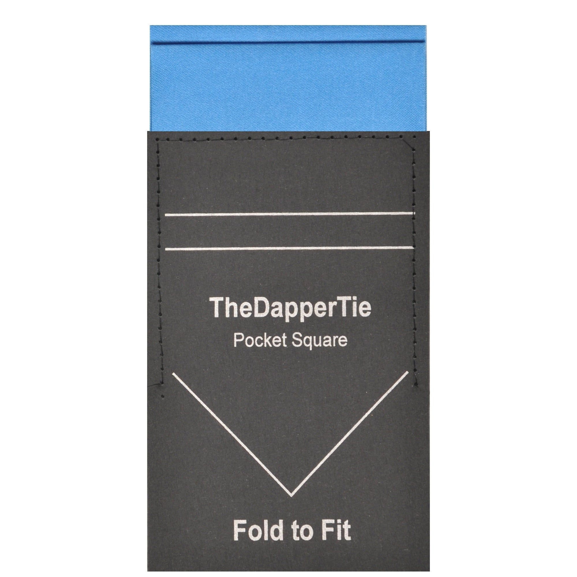 TheDapperTie - Men's Solid Color Satin Flat Double Toned Pre Folded Pocket Square on Card Prefolded Pocket Squares TheDapperTie French Blue Regular 