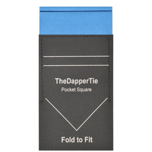 TheDapperTie - Men's Solid Color Satin Flat Double Toned Pre Folded Pocket Square on Card Prefolded Pocket Squares TheDapperTie French Blue Regular 