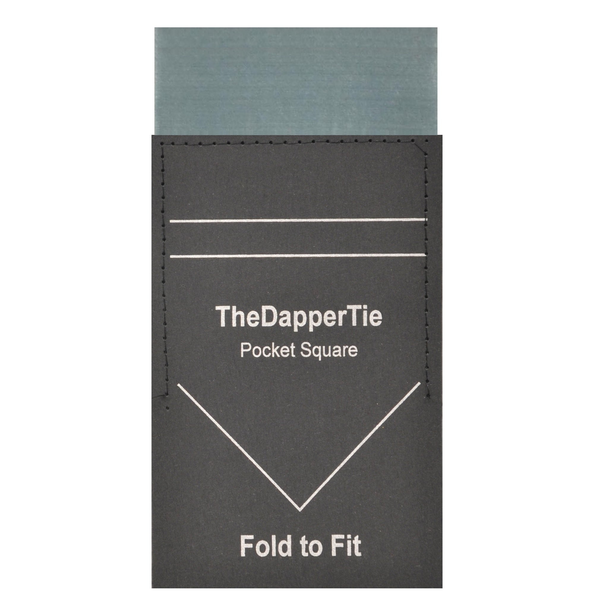 TheDapperTie - Men's Solid Color Satin Flat Double Toned Pre Folded Pocket Square on Card Prefolded Pocket Squares TheDapperTie Grey Regular 