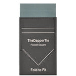 Load image into Gallery viewer, TheDapperTie - Men&#39;s Solid Color Satin Flat Double Toned Pre Folded Pocket Square on Card Prefolded Pocket Squares TheDapperTie Grey Regular 
