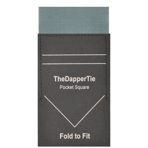TheDapperTie - Men's Solid Color Satin Flat Double Toned Pre Folded Pocket Square on Card Prefolded Pocket Squares TheDapperTie Grey Regular 