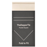 Load image into Gallery viewer, TheDapperTie - Men&#39;s Solid Color Satin Flat Double Toned Pre Folded Pocket Square on Card Prefolded Pocket Squares TheDapperTie Ivory Regular 

