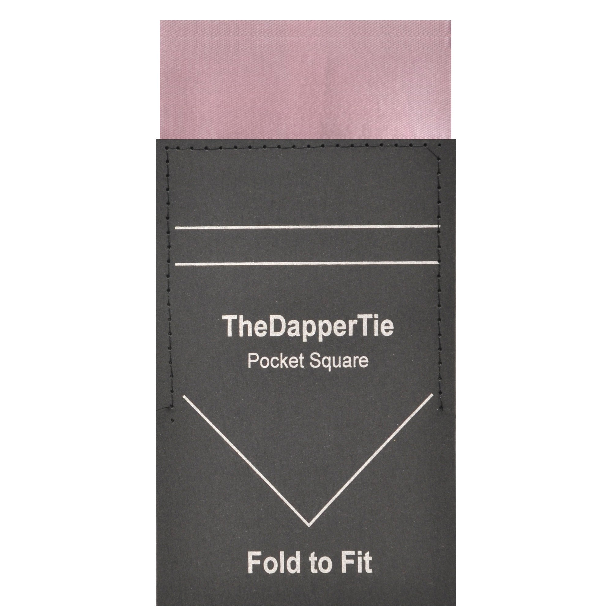 TheDapperTie - Men's Solid Color Satin Flat Double Toned Pre Folded Pocket Square on Card Prefolded Pocket Squares TheDapperTie Light Pink Regular 