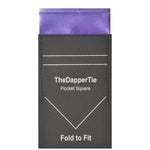 Load image into Gallery viewer, TheDapperTie - Men&#39;s Solid Color Satin Flat Double Toned Pre Folded Pocket Square on Card Prefolded Pocket Squares TheDapperTie Lavender Regular 
