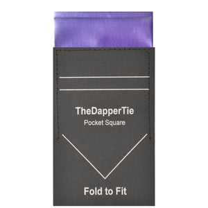 TheDapperTie - Men's Solid Color Satin Flat Double Toned Pre Folded Pocket Square on Card Prefolded Pocket Squares TheDapperTie Lavender Regular 