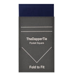 Load image into Gallery viewer, TheDapperTie - Men&#39;s Solid Color Satin Flat Double Toned Pre Folded Pocket Square on Card Prefolded Pocket Squares TheDapperTie Navy Regular 
