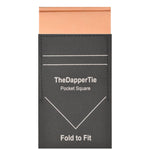 Load image into Gallery viewer, TheDapperTie - Men&#39;s Solid Color Satin Flat Double Toned Pre Folded Pocket Square on Card Prefolded Pocket Squares TheDapperTie Peach Regular 
