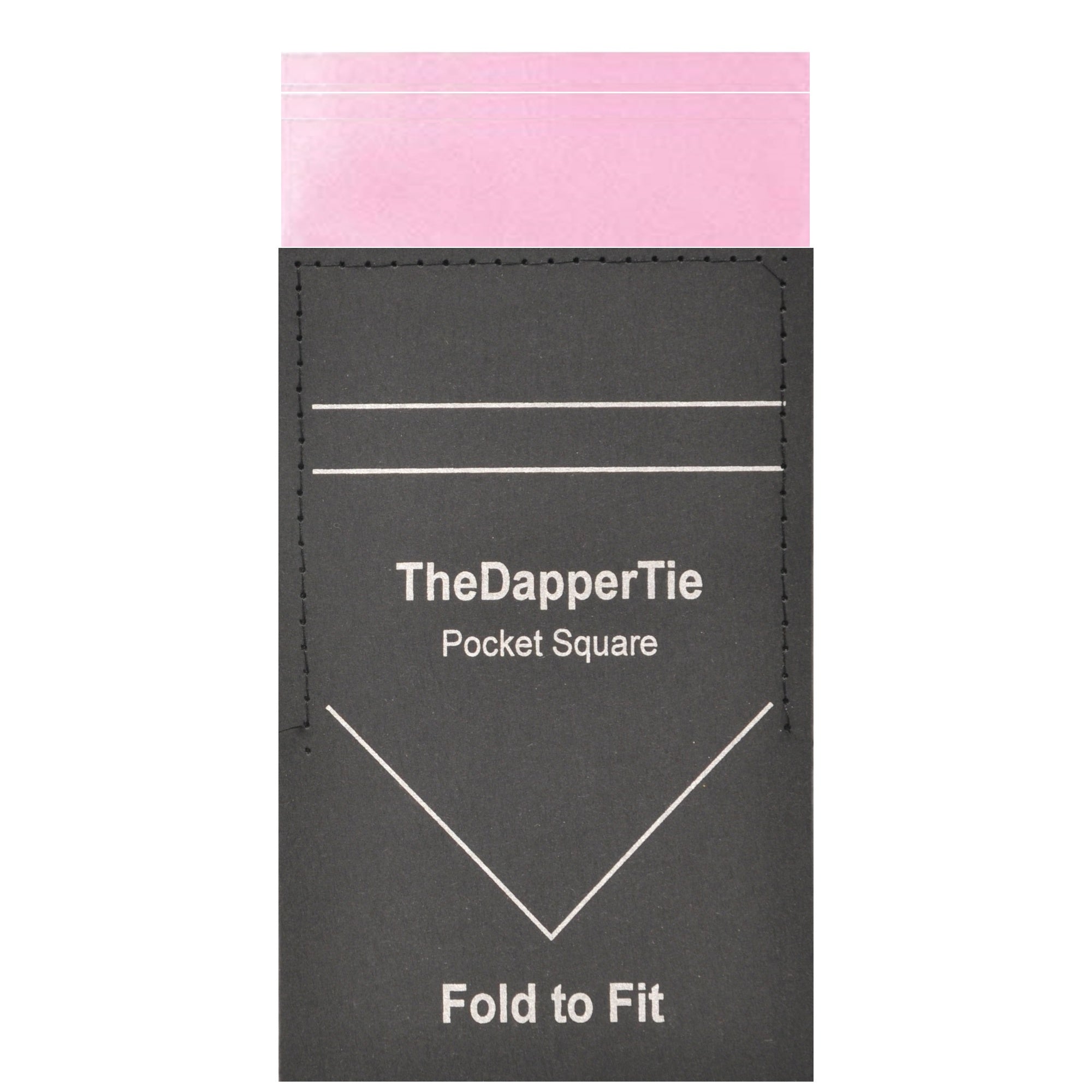 TheDapperTie - Men's Solid Color Satin Flat Double Toned Pre Folded Pocket Square on Card Prefolded Pocket Squares TheDapperTie Pink Regular 