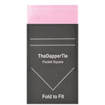 Load image into Gallery viewer, TheDapperTie - Men&#39;s Solid Color Satin Flat Double Toned Pre Folded Pocket Square on Card Prefolded Pocket Squares TheDapperTie Pink Regular 
