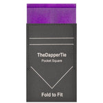 Load image into Gallery viewer, TheDapperTie - Men&#39;s Solid Color Satin Flat Double Toned Pre Folded Pocket Square on Card Prefolded Pocket Squares TheDapperTie Purple Regular 

