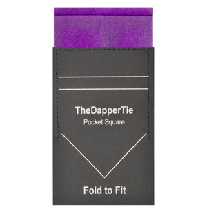 TheDapperTie - Men's Solid Color Satin Flat Double Toned Pre Folded Pocket Square on Card Prefolded Pocket Squares TheDapperTie Purple Regular 