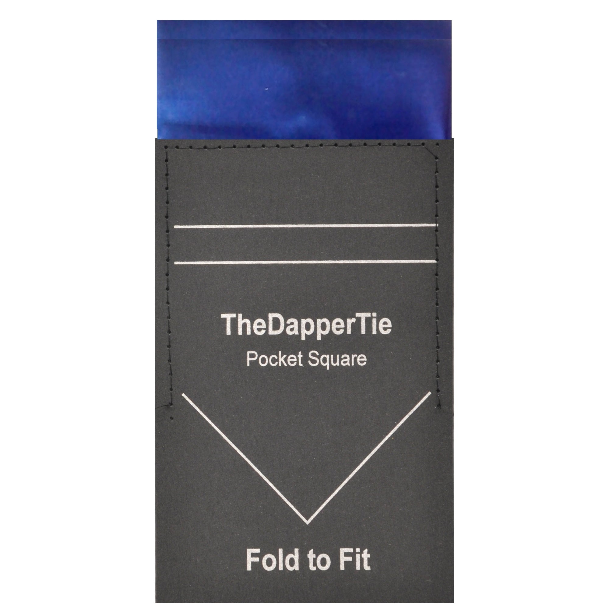 TheDapperTie - Men's Solid Color Satin Flat Double Toned Pre Folded Pocket Square on Card Prefolded Pocket Squares TheDapperTie Royal Blue Regular 