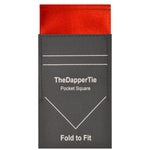 Load image into Gallery viewer, TheDapperTie - Men&#39;s Solid Color Satin Flat Double Toned Pre Folded Pocket Square on Card Prefolded Pocket Squares TheDapperTie Red Regular 

