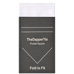 Load image into Gallery viewer, TheDapperTie - Men&#39;s Solid Color Satin Flat Double Toned Pre Folded Pocket Square on Card Prefolded Pocket Squares TheDapperTie White Regular 
