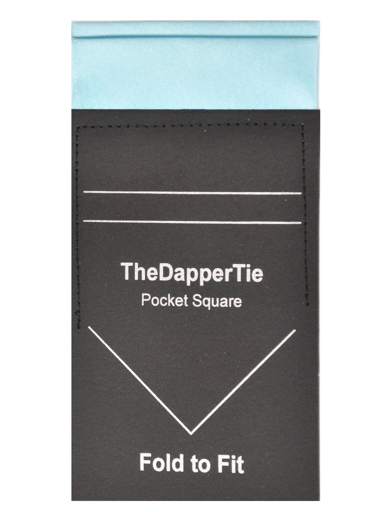 TheDapperTie - Men's Solid Color Satin Flat Double Toned Pre Folded Pocket Square on Card Prefolded Pocket Squares TheDapperTie Light Blue Regular 