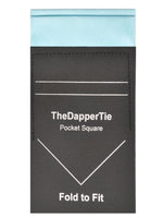 Load image into Gallery viewer, TheDapperTie - Men&#39;s Solid Color Satin Flat Double Toned Pre Folded Pocket Square on Card Prefolded Pocket Squares TheDapperTie Light Blue Regular 
