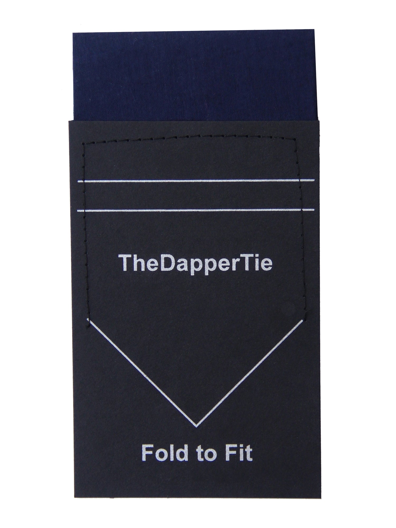 TheDapperTie - Men's Extra Thick Cotton Flat Pre Folded Pocket Square on Card Prefolded Pocket Squares TheDapperTie Navy Regular 