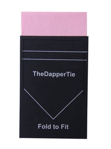 TheDapperTie - Men's Cotton Flat Pre Folded Pocket Square on Card Prefolded Pocket Squares TheDapperTie Pink Regular 