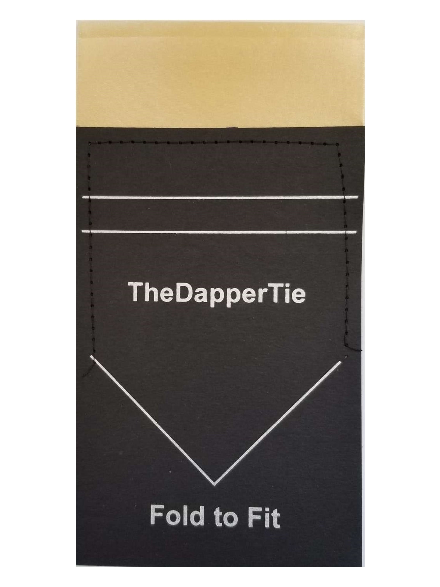 TheDapperTie - Men's Solid Color Satin Flat Double Toned Pre Folded Pocket Square on Card Prefolded Pocket Squares TheDapperTie Beige Regular 