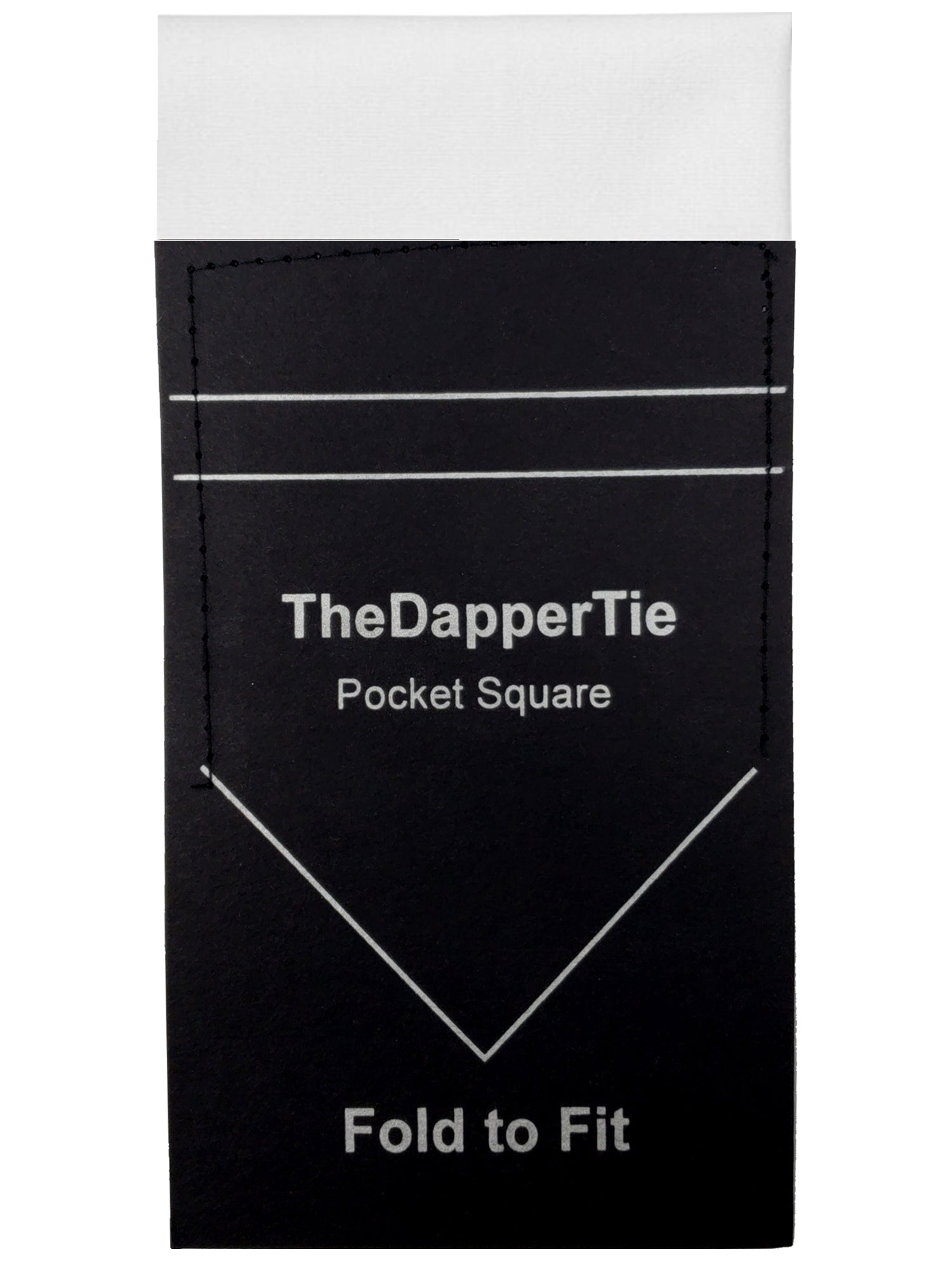 TheDapperTie - Men's Extra Thick Cotton Flat Pre Folded Pocket Square on Card Prefolded Pocket Squares TheDapperTie White Regular 