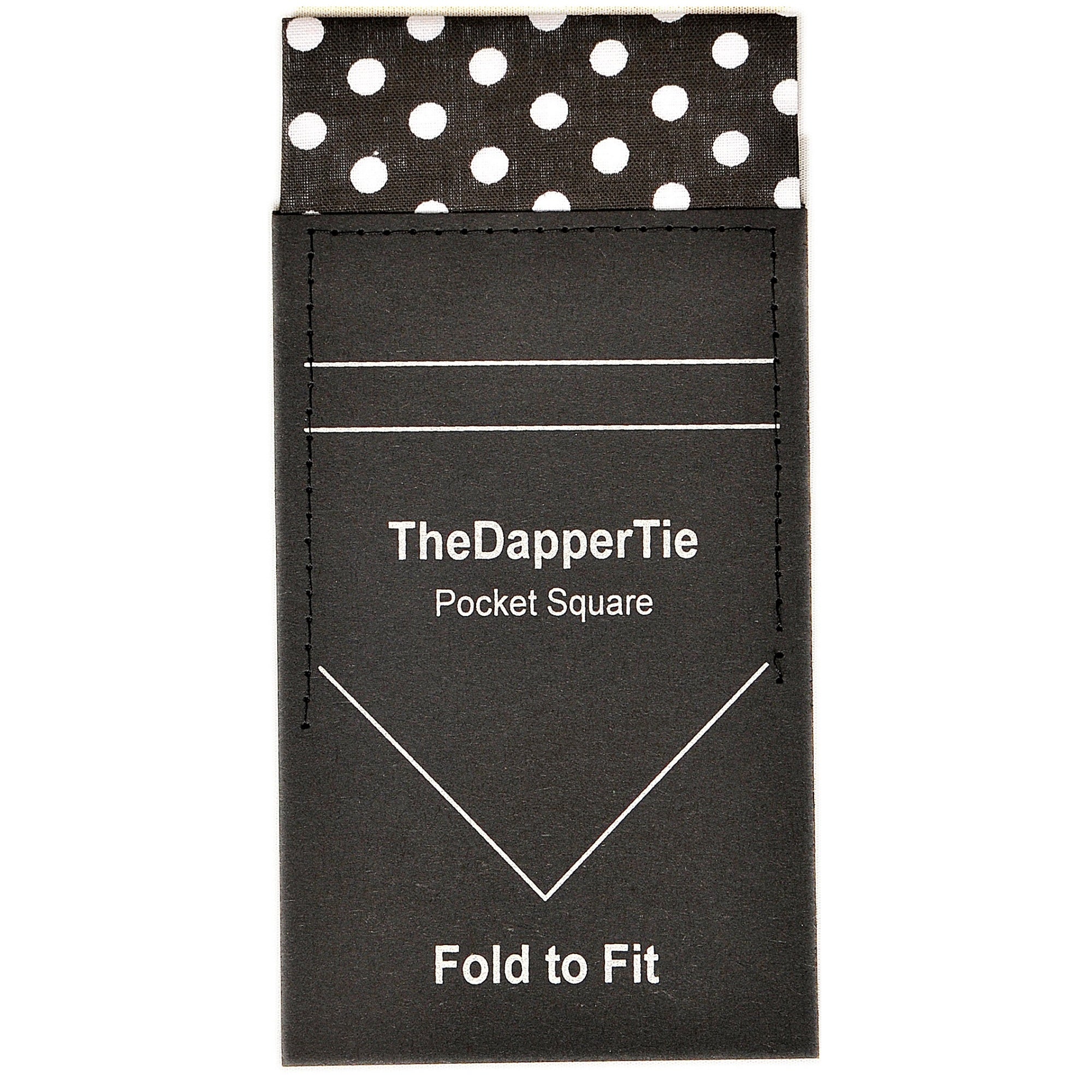 New Men's Polka Dots Flat Pre Folded Pocket Square on Card - TheDapperTie Prefolded Pocket Squares TheDapperTie Black & White  