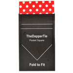 Load image into Gallery viewer, New Men&#39;s Polka Dots 100% Cotton Flat Pre Folded Pocket Square on Card - TheDapperTie Prefolded Pocket Squares TheDapperTie Red &amp; White  
