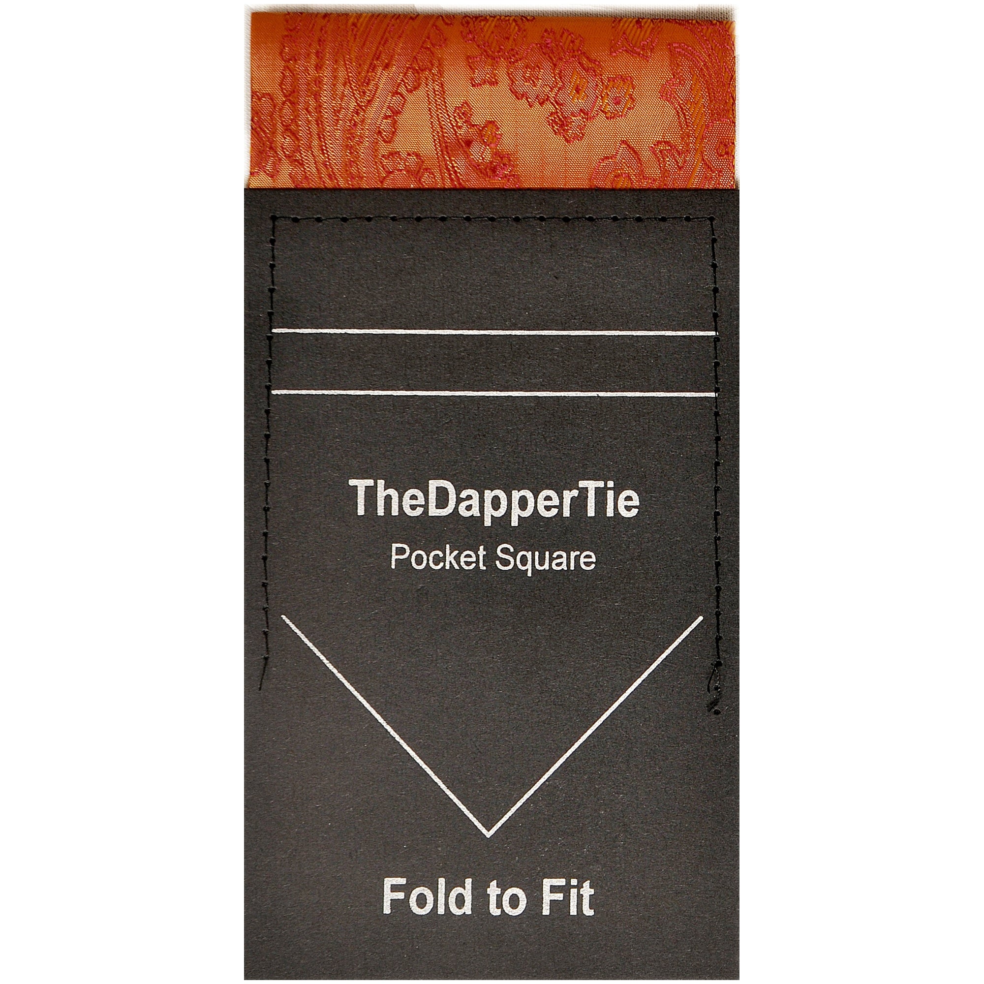 TheDapperTie - New Men's Paisley Flat Pre Folded Pocket Square on Card Prefolded Pocket Squares TheDapperTie Burgundy & Copper Regular 