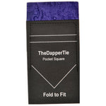 Load image into Gallery viewer, TheDapperTie - New Men&#39;s Paisley Flat Pre Folded Pocket Square on Card Prefolded Pocket Squares TheDapperTie Dark Purple Regular 
